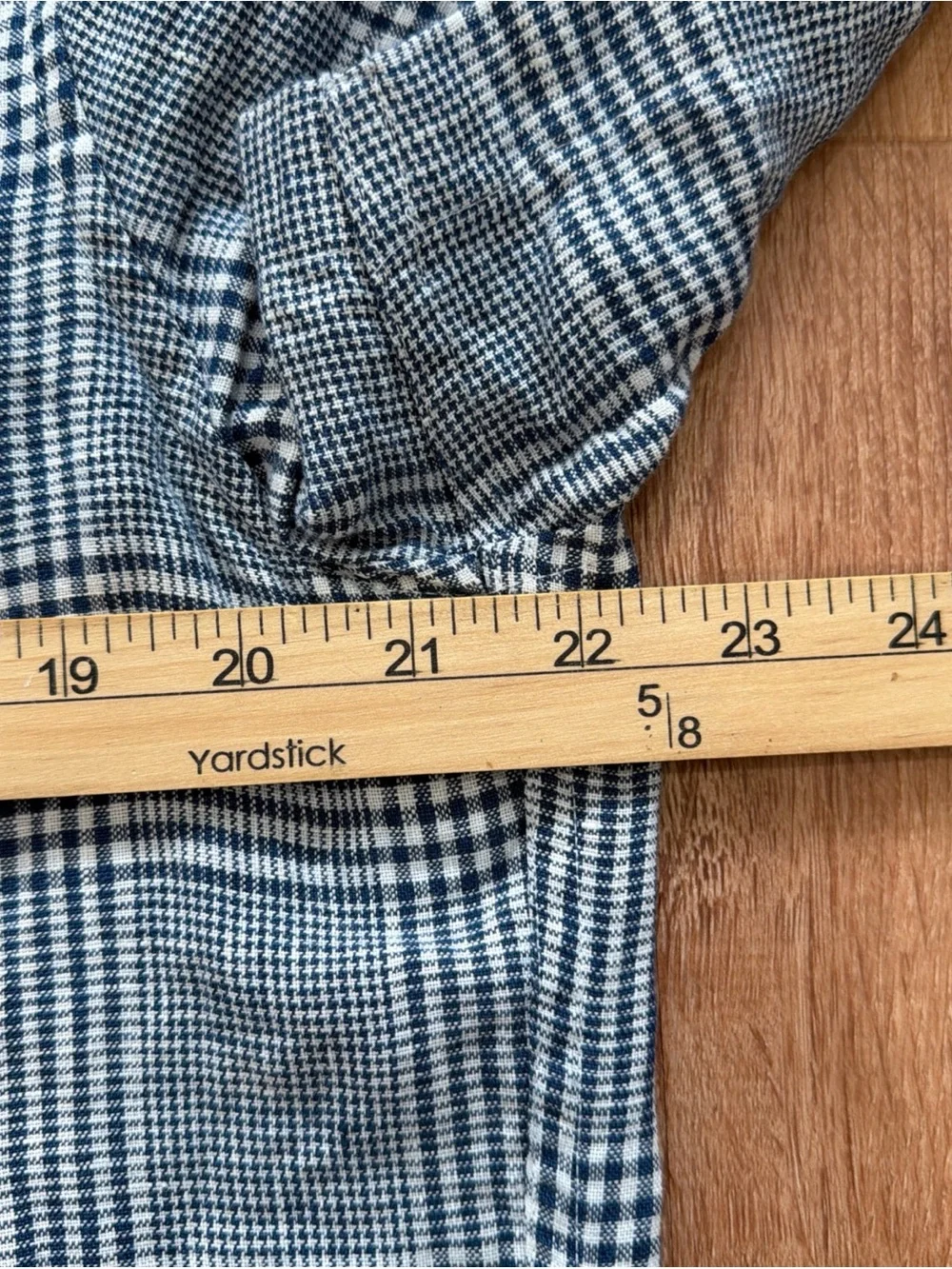 J. Crew 100% Linen Shirt Men’s M Blue Glenn Plaid Short-Sleeve Button-Up Beach